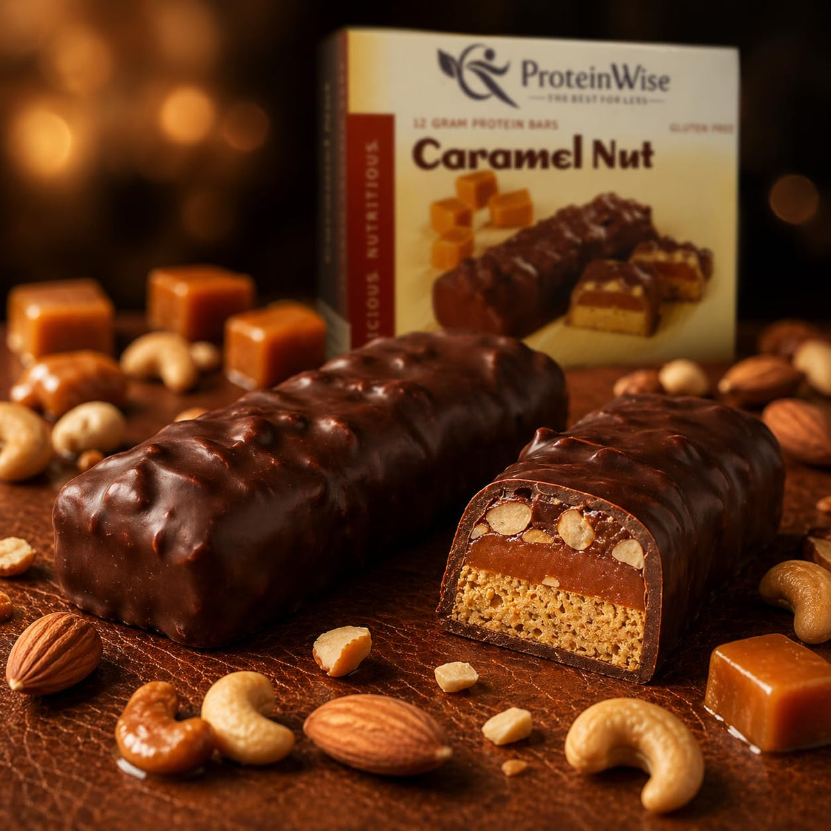 Proteinwise Caramel Nut High Protein Bars - 7 Bars - image 2