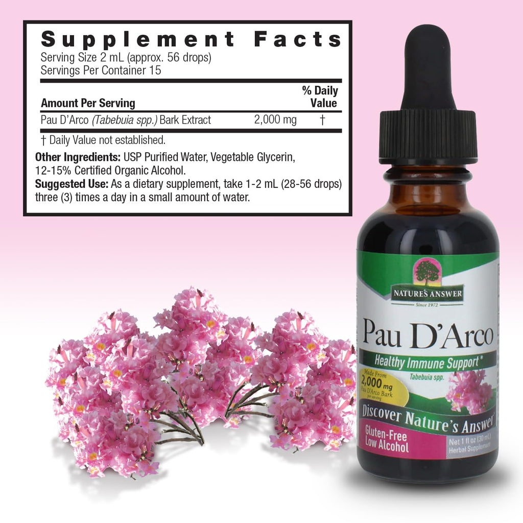 Nature's Answer Pau D'Arco Inner Bark Liquid - 1 Fl Oz - image 3