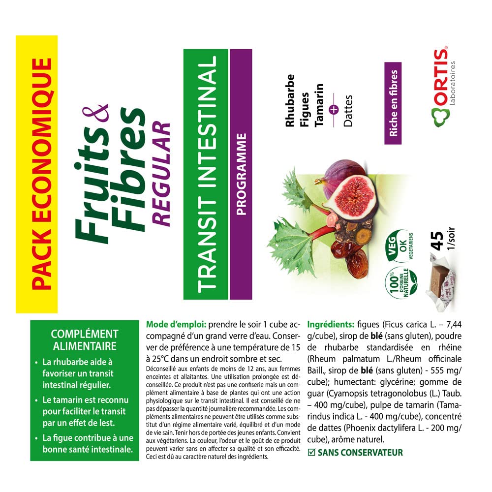 Ortis Fruits & Fibres Regular Digestive Fibre - 45 Chewables - image 4