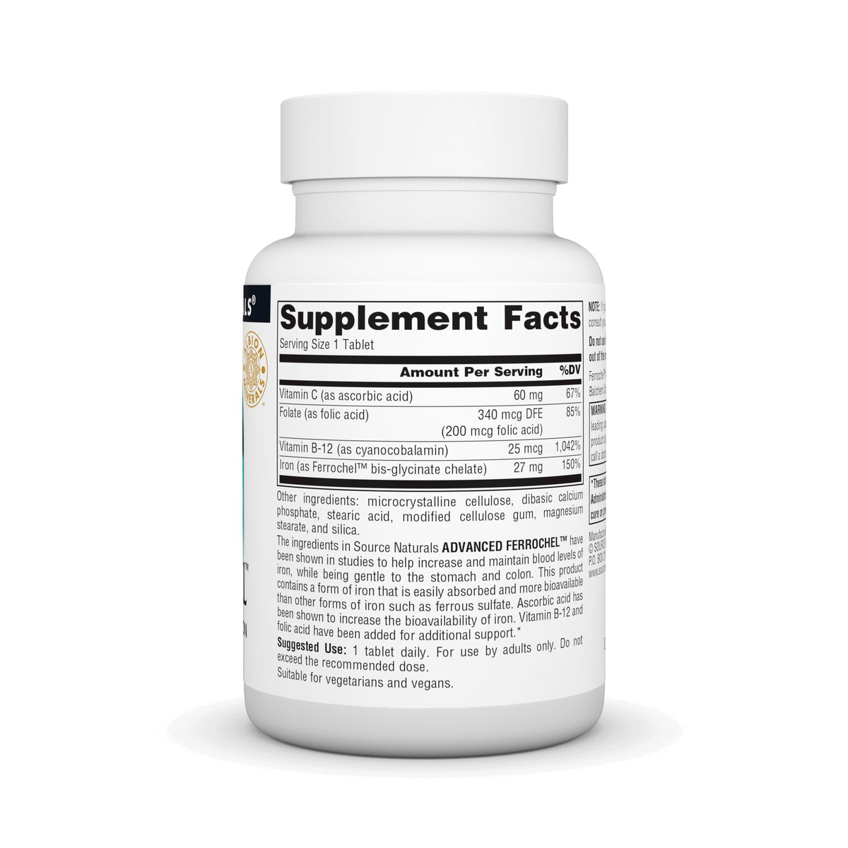 Source Naturals Advanced Ferrochel Iron - 180 Tablets - image 2