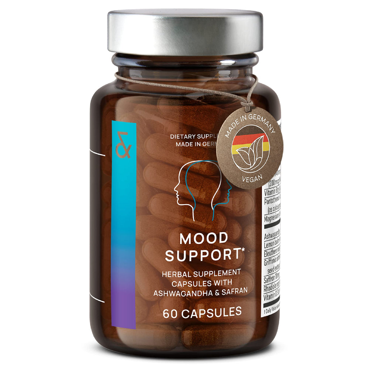 CLAV Mood Support Supplement with Ashwagandha & 5-HTP - 60 Capsules