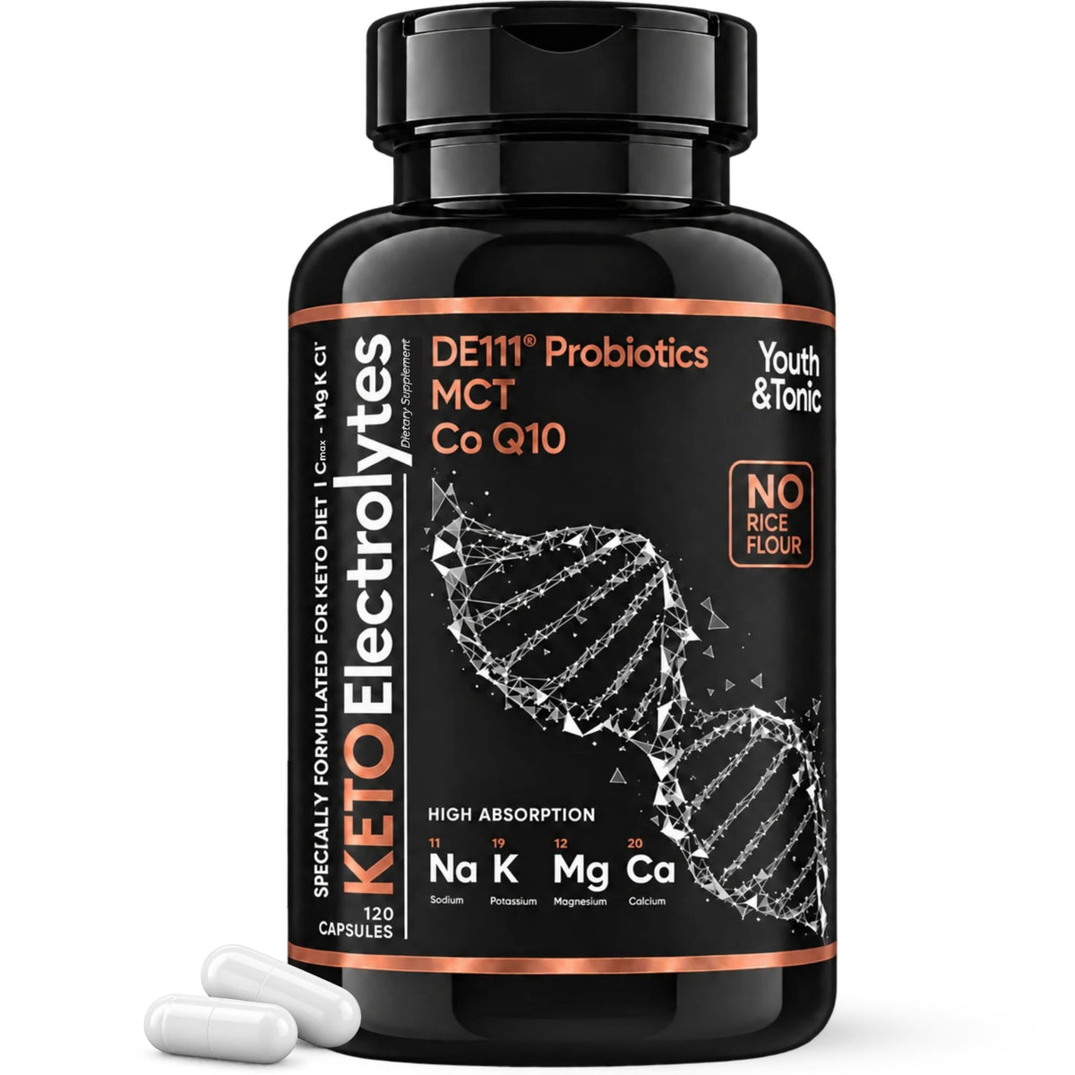 Youth & Tonic MCT Keto Electrolyte Pills - 120 Capsules