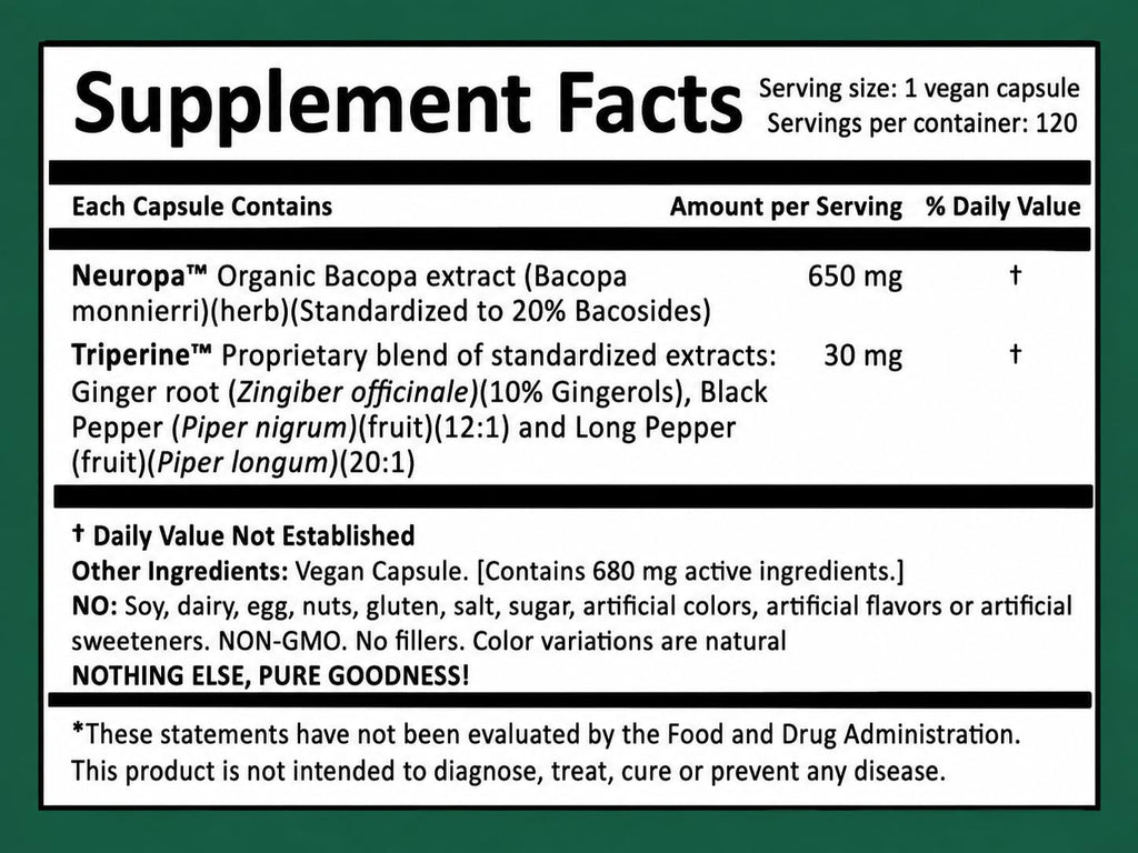 Harmony Nutraceuticals Neuropa Bacopa Supreme - 120 Vegan Capsules - image 2