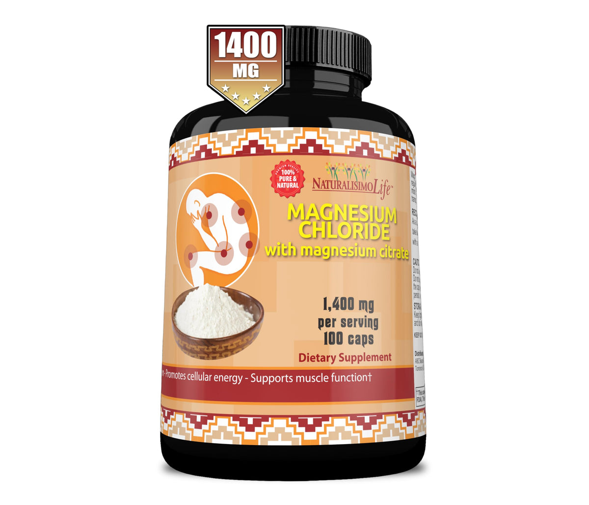 NaturalisimoLife Magnesium Chloride 1400 mg - 100 Capsules - image 4