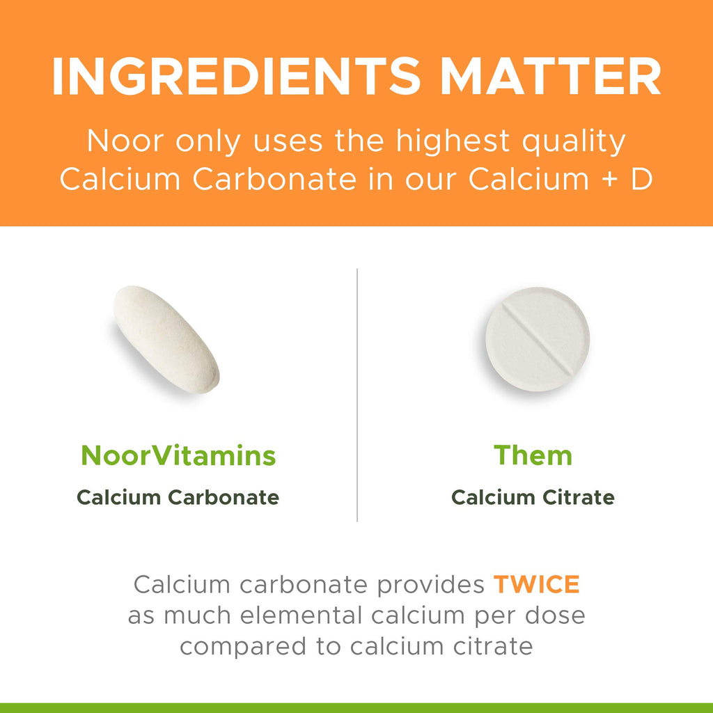 Noor Vitamins Calcium Plus Vitamin D Bone Support - 120 Tablets - image 6