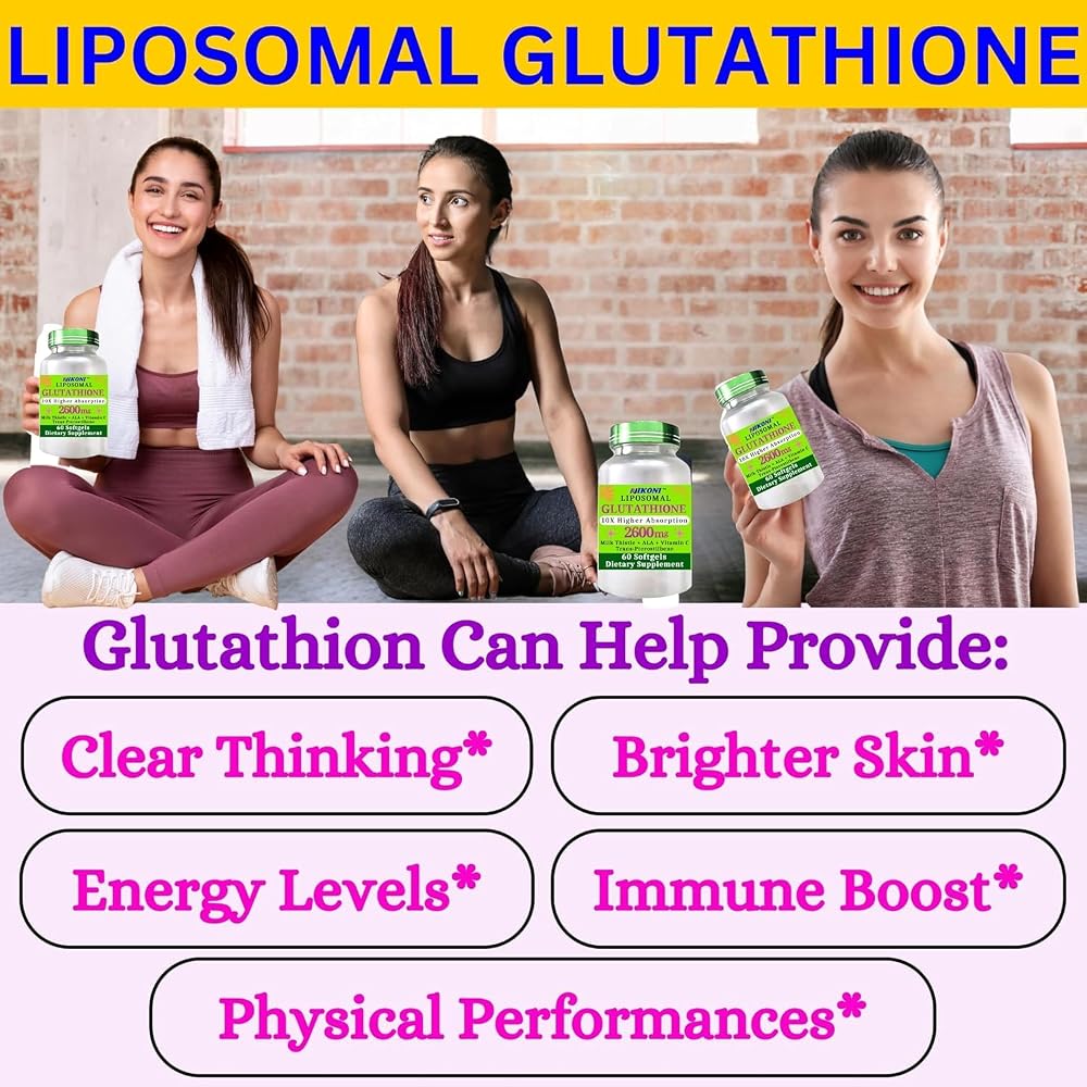 Nikoni Liposomal Glutathione 2600 mg Supplement High Absorption