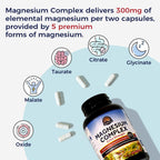 Vitalitown Magnesium Complex 300mg - 90 Vegetarian Capsules - image 3