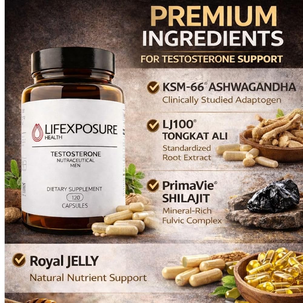 Lifexposure Health Natural Testosterone Supplement for Men - 120 Capsules - image 2