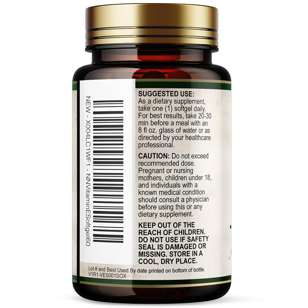 Nature's Nutrition Vitamin E 180mg Per Serving - E Vitamins DL-Alpha