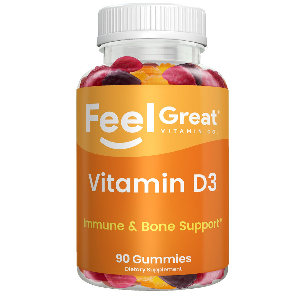 Feel Great Vitamin D Gummies for Adults Immune Support - 90 Gummies