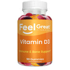 Feel Great Vitamin D Gummies for Adults Immune Support - 90 Gummies