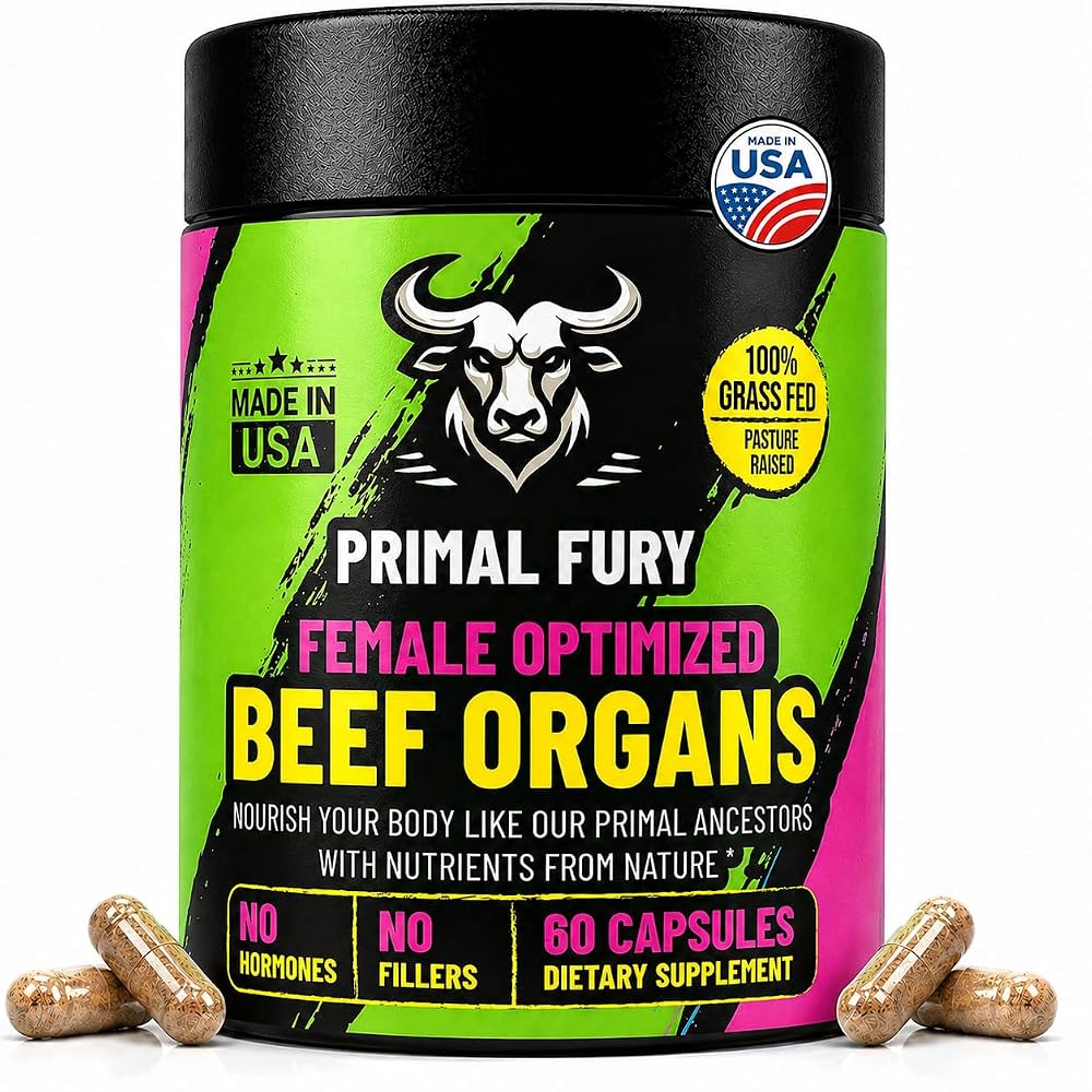 PRIMAL FURY Grass Fed Beef Organ Supplement for Men