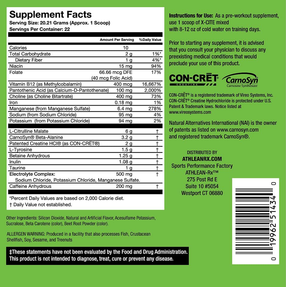ATHLEAN-RX X-CITE Pre-Workout by ATHLEAN-X - Enhanced Formula