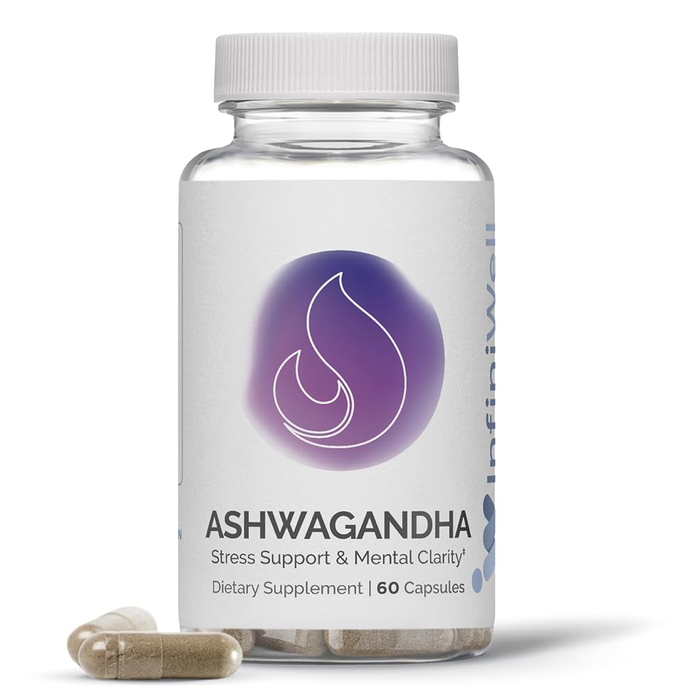 InfiniWell Ashwagandha Supplements with Shoden Root - 60 Capsules