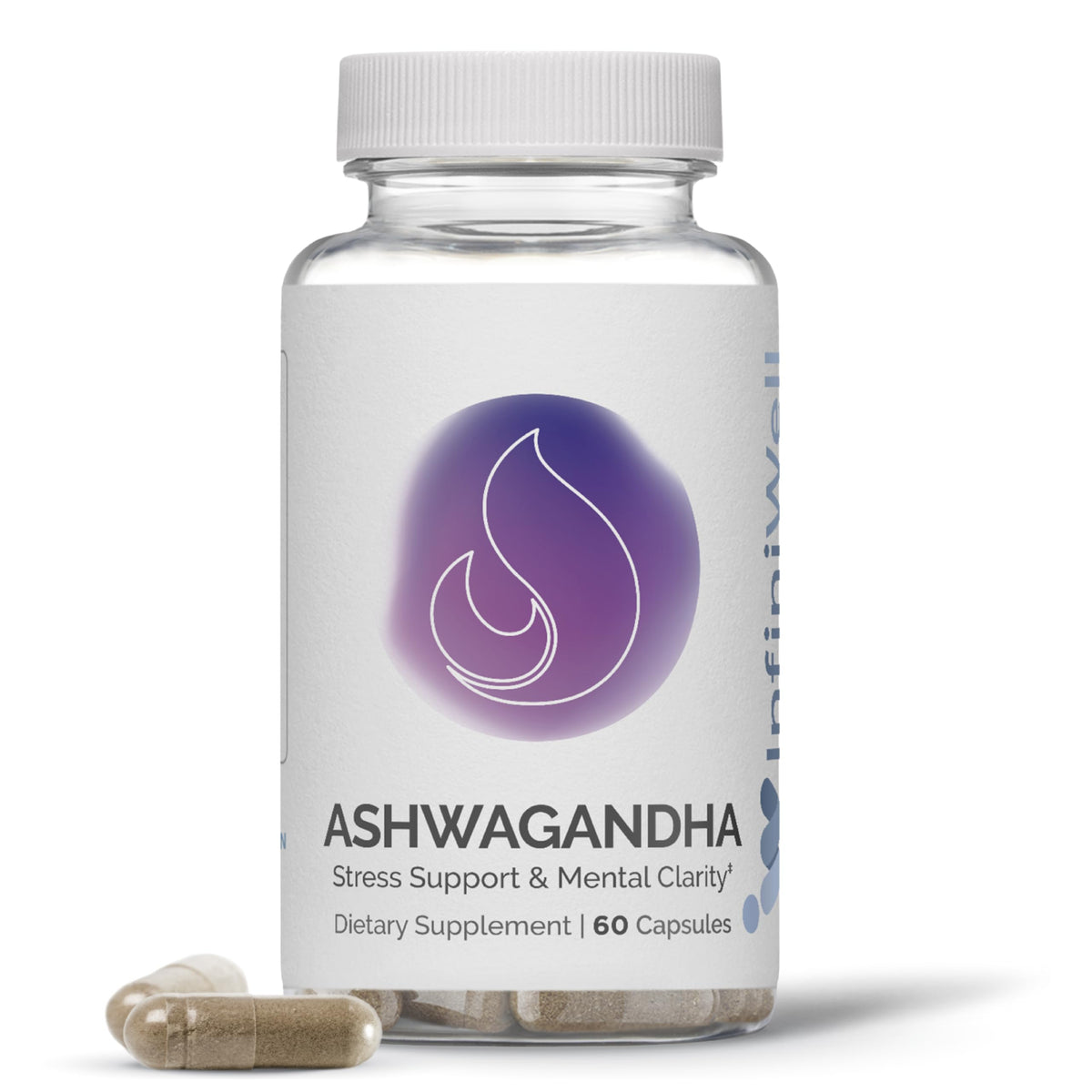 InfiniWell Ashwagandha Supplements with Shoden Root - 60 Capsules