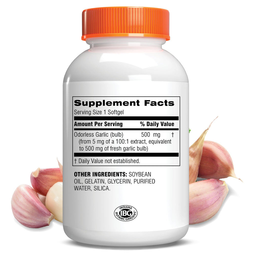 Botanic Choice Odorless Garlic Oil Cholesterol Support, 180 Softgels - image 2