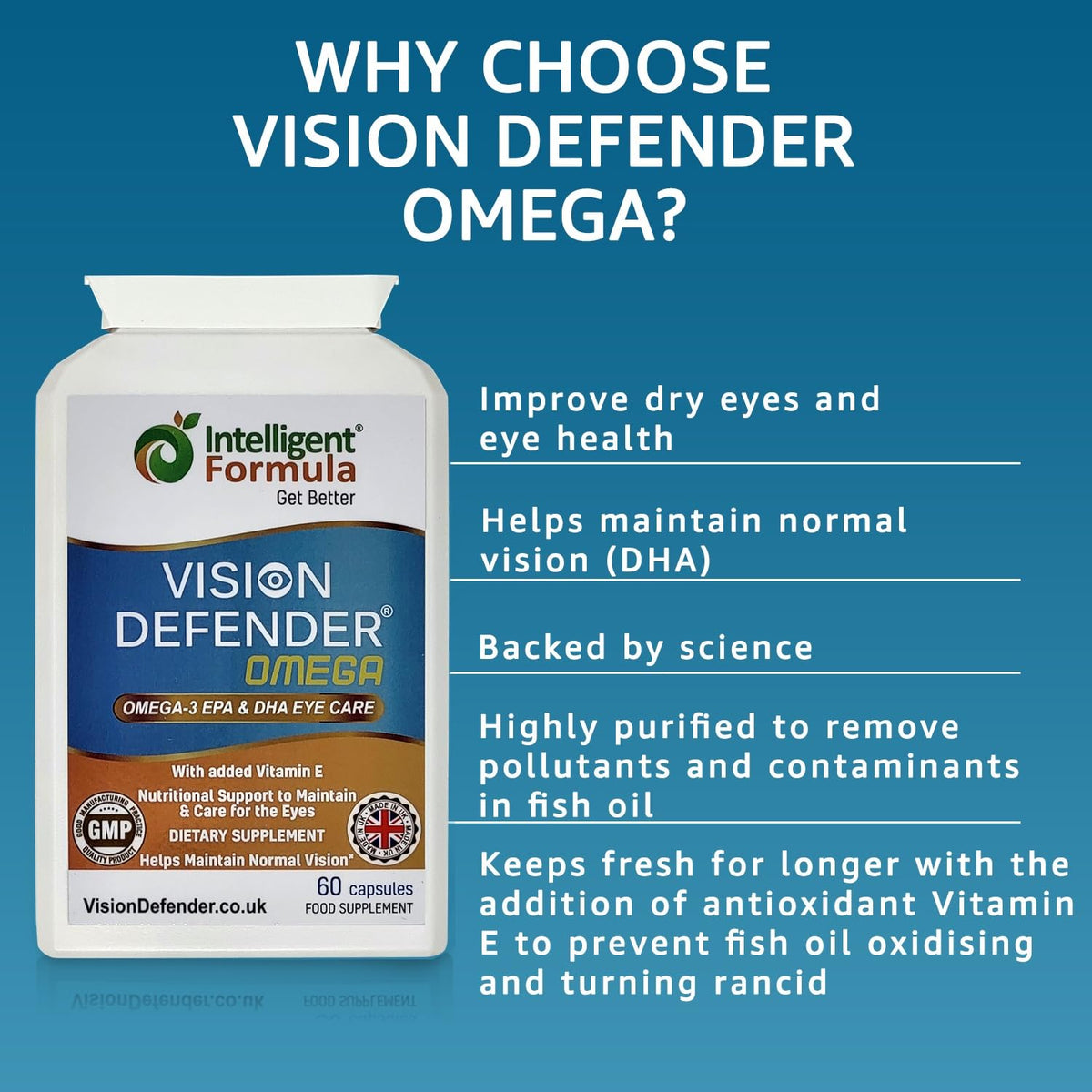 Intelligent Formula Vision Defender Omega-3 Fish Oil - 60 Softgels - image 2