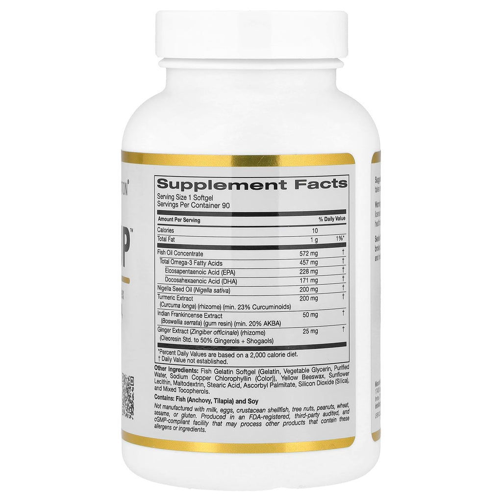 California Gold Nutrition Curcumin UP Joint Support - 90 Softgels - image 2