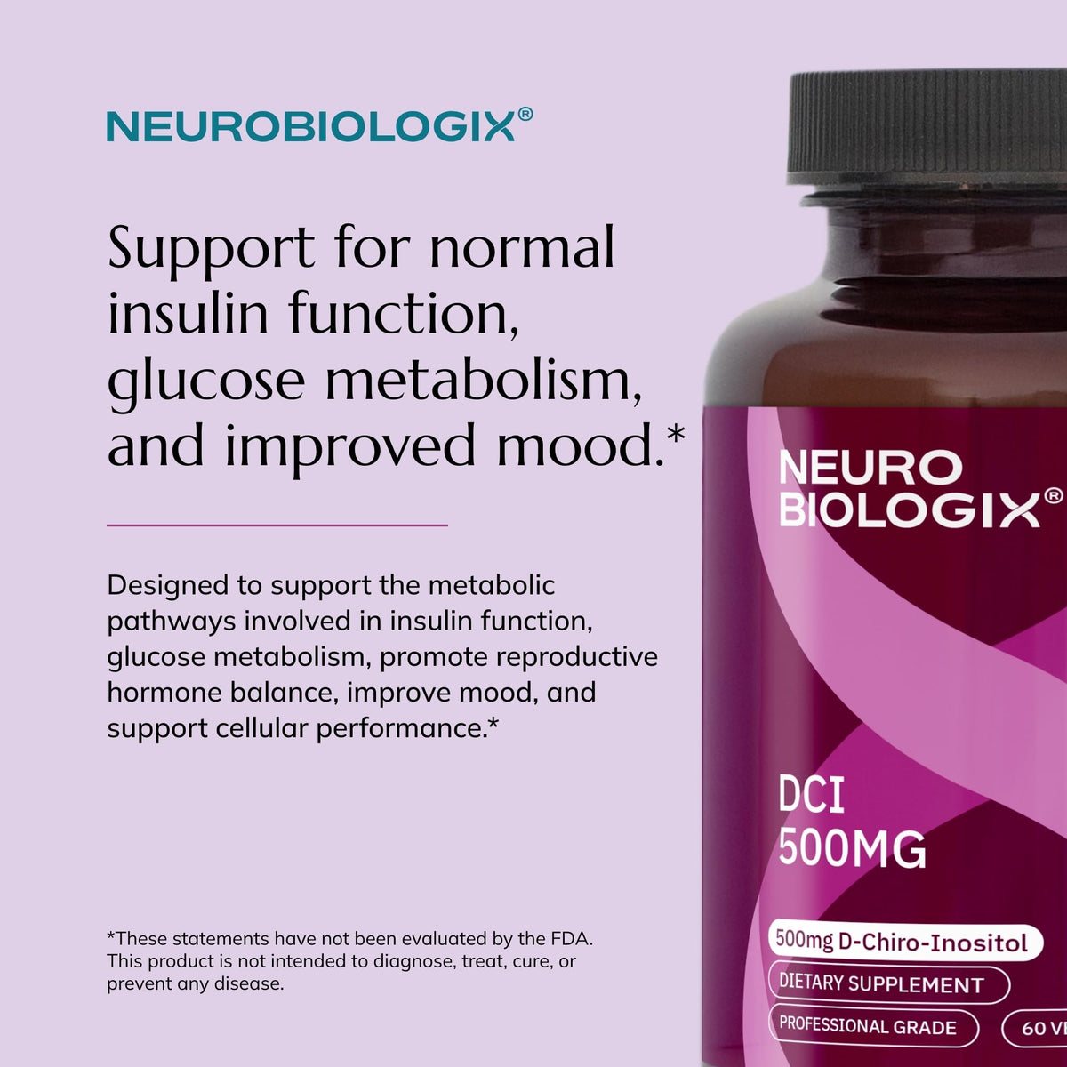 Neurobiologix D-Chiro Inositol 500mg - 60 Vegetable Capsules - image 5
