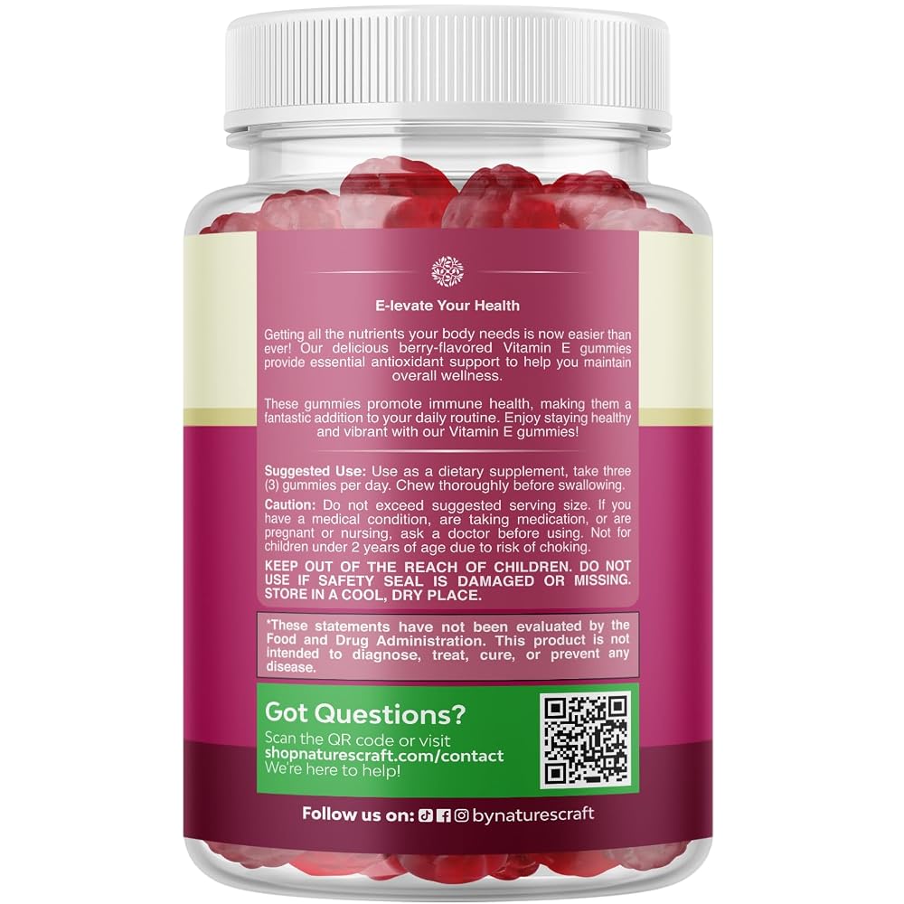 Natures Craft Vitamin E Gummies for Skin Care - 90 Count - image 9