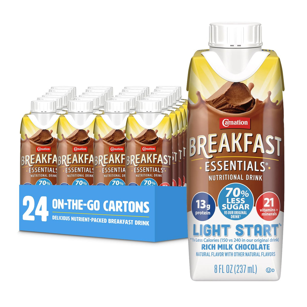 Carnation Breakfast Essentials Light Start Chocolate - 24 Pack