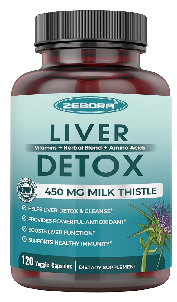 ZEBORA Milk Thistle Extract 30:1 Liver Support - 120 Capsules