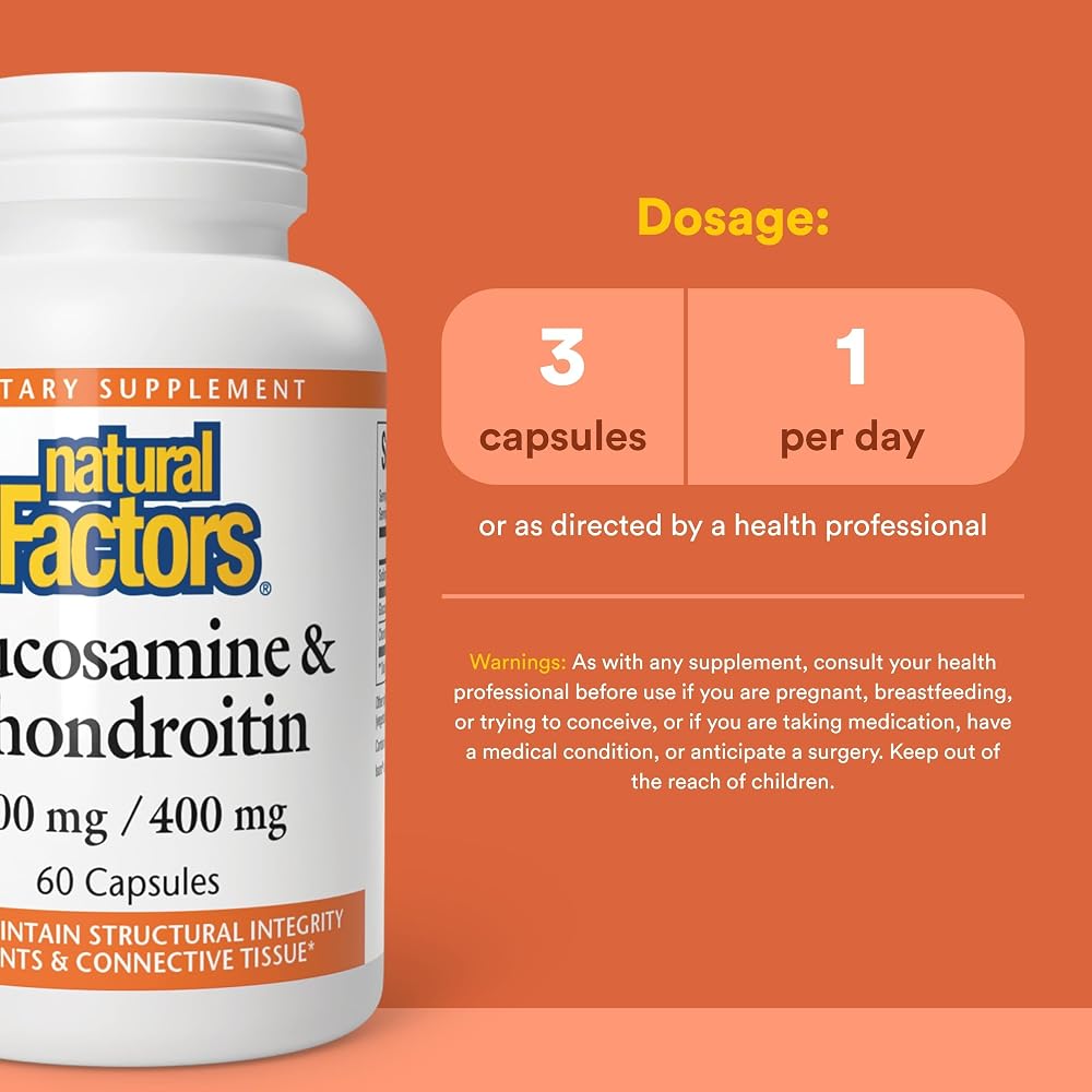 Natural Factors Glucosamine 500 mg & Chondroitin 400 mg - 60 Capsules - image 3
