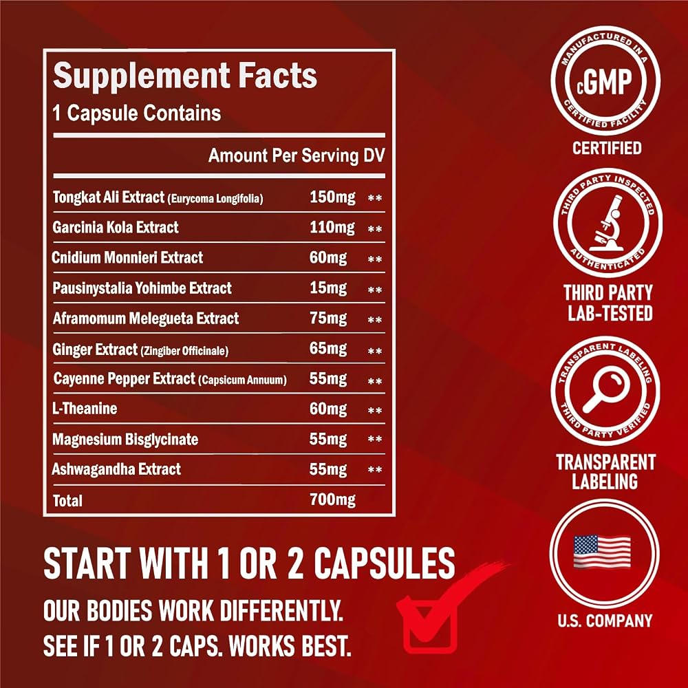 GLADTON Rugged Male Stamina & Performance Support - 10 Capsules - image 2