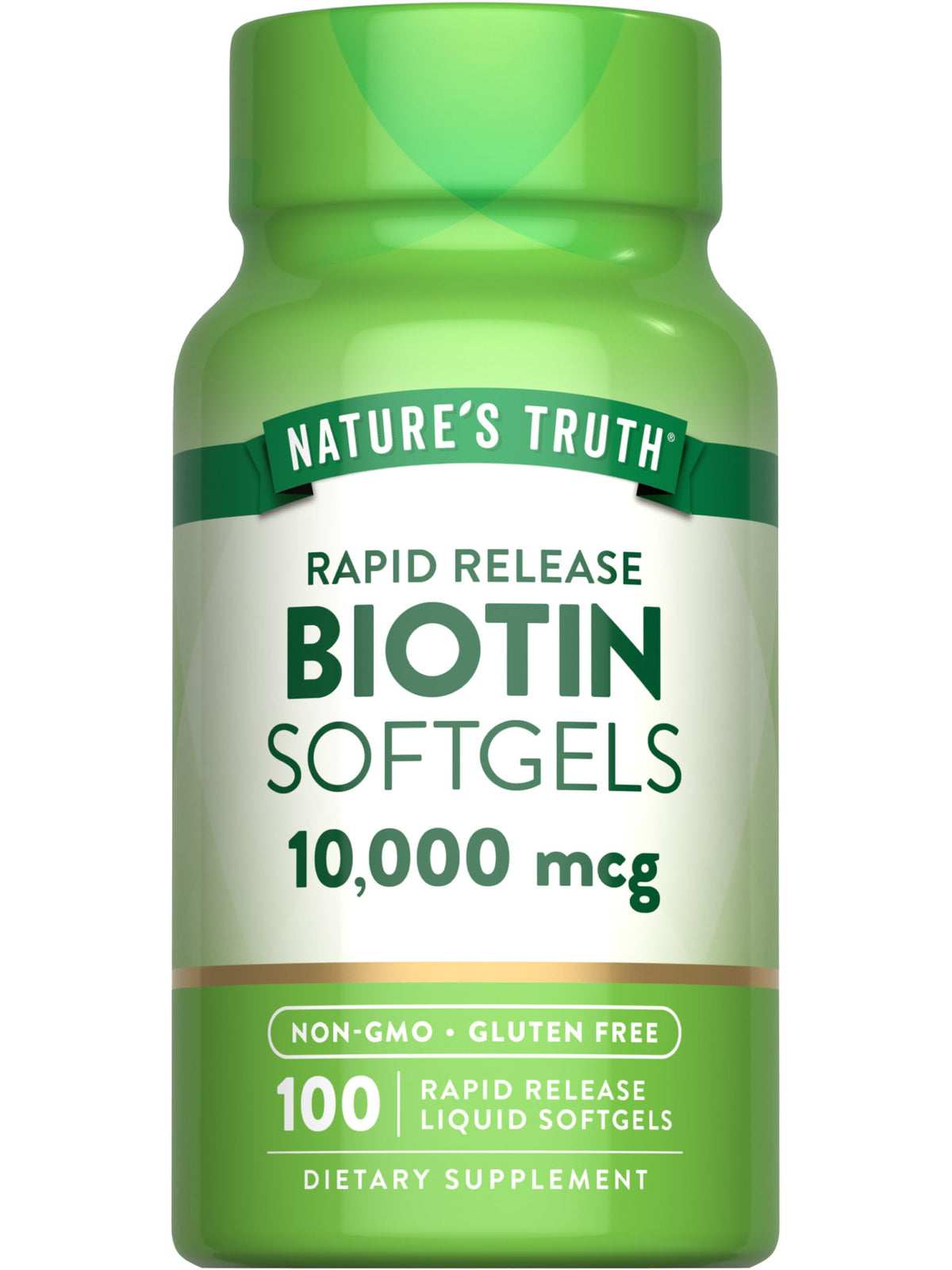 Nature's Truth Biotin 10,000mcg Rapid Release Softgels - 100 Count