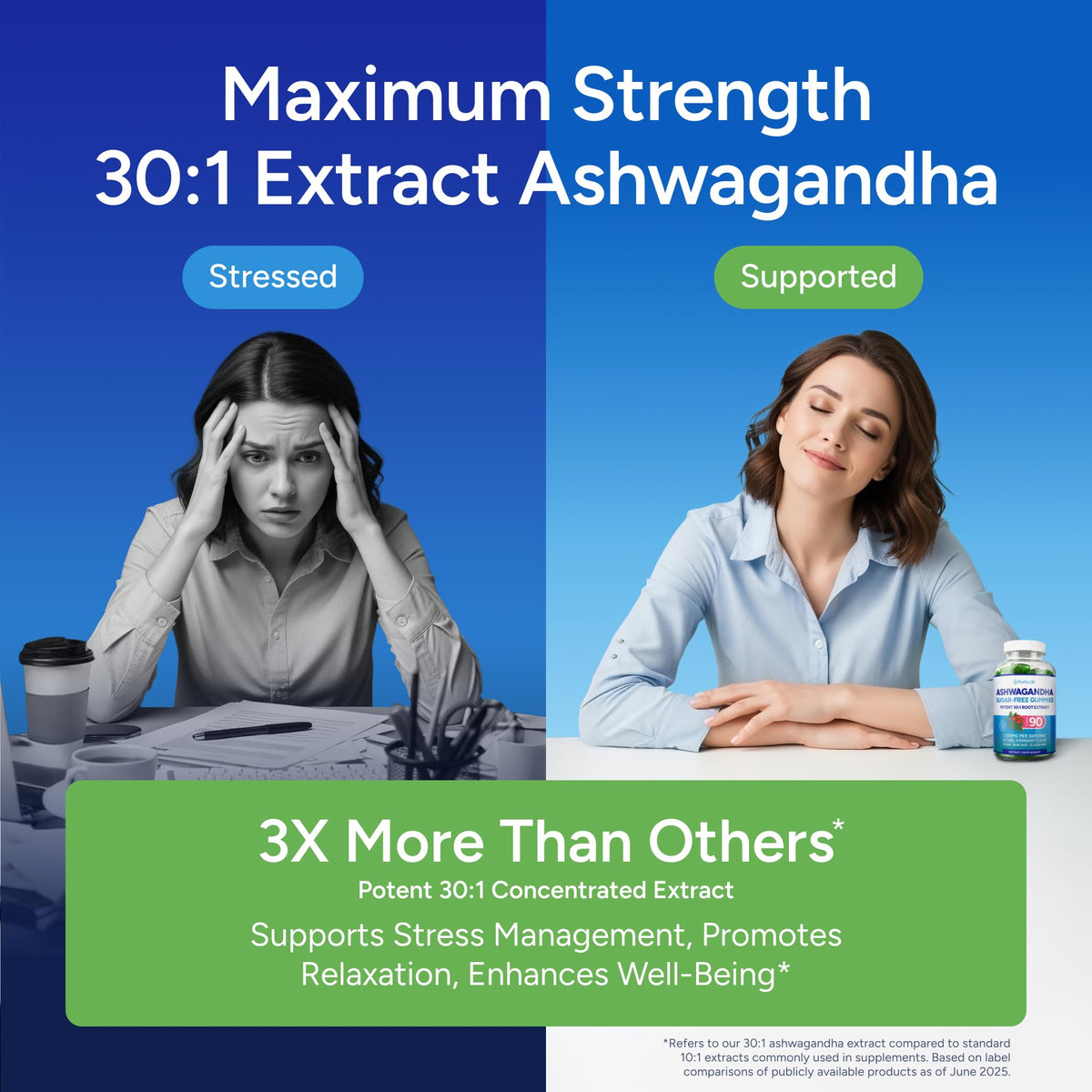 Purify Life Ashwagandha Gummies Sugar-Free for Stress & Sleep - 90ct - image 2