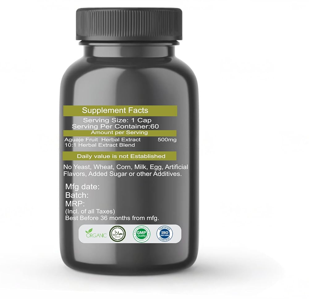 bhavika Creation Aguaje Herbal Supplement - 60 Vegetarian Capsules - image 2