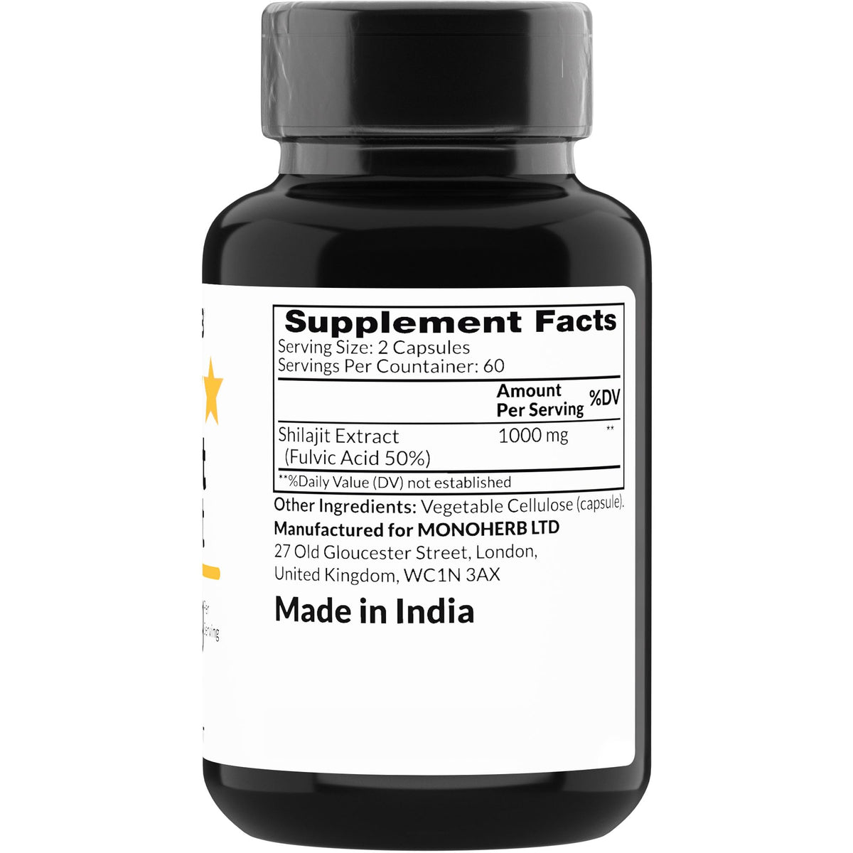 MONOHERB Shilajit Extract 1000 mg - 120 Vegetarian Capsules - image 2
