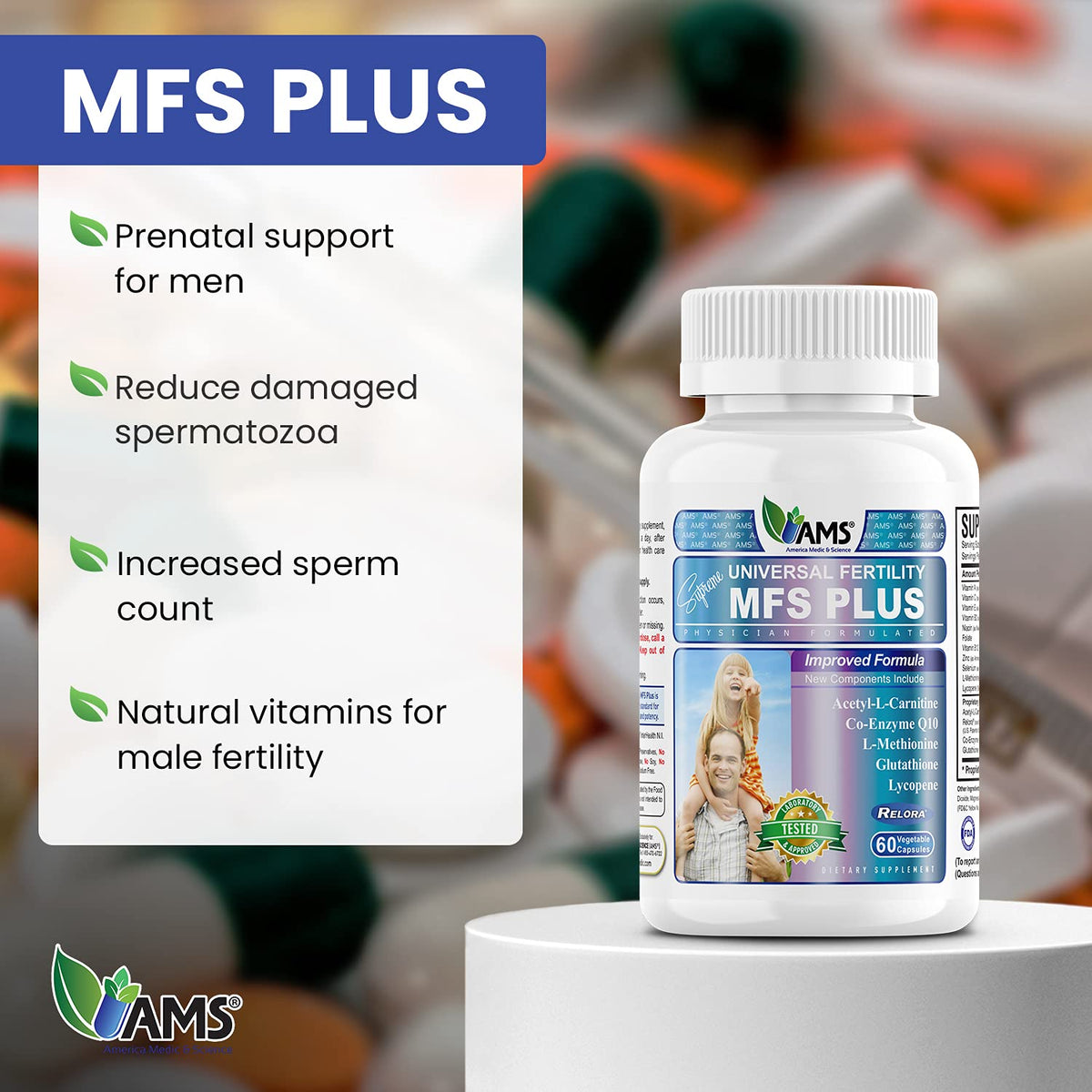 America Medic & Science MFS Plus - Male Fertility Supplement 120ct