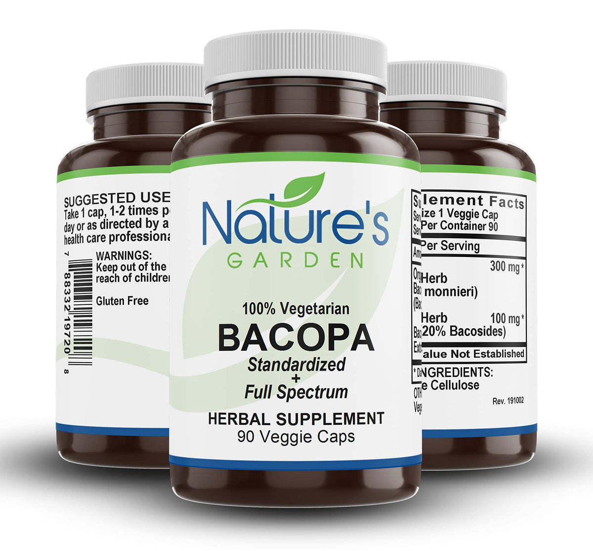 Nature's Garden Essentials Bacopa - 90 Vegetarian Capsules - image 3