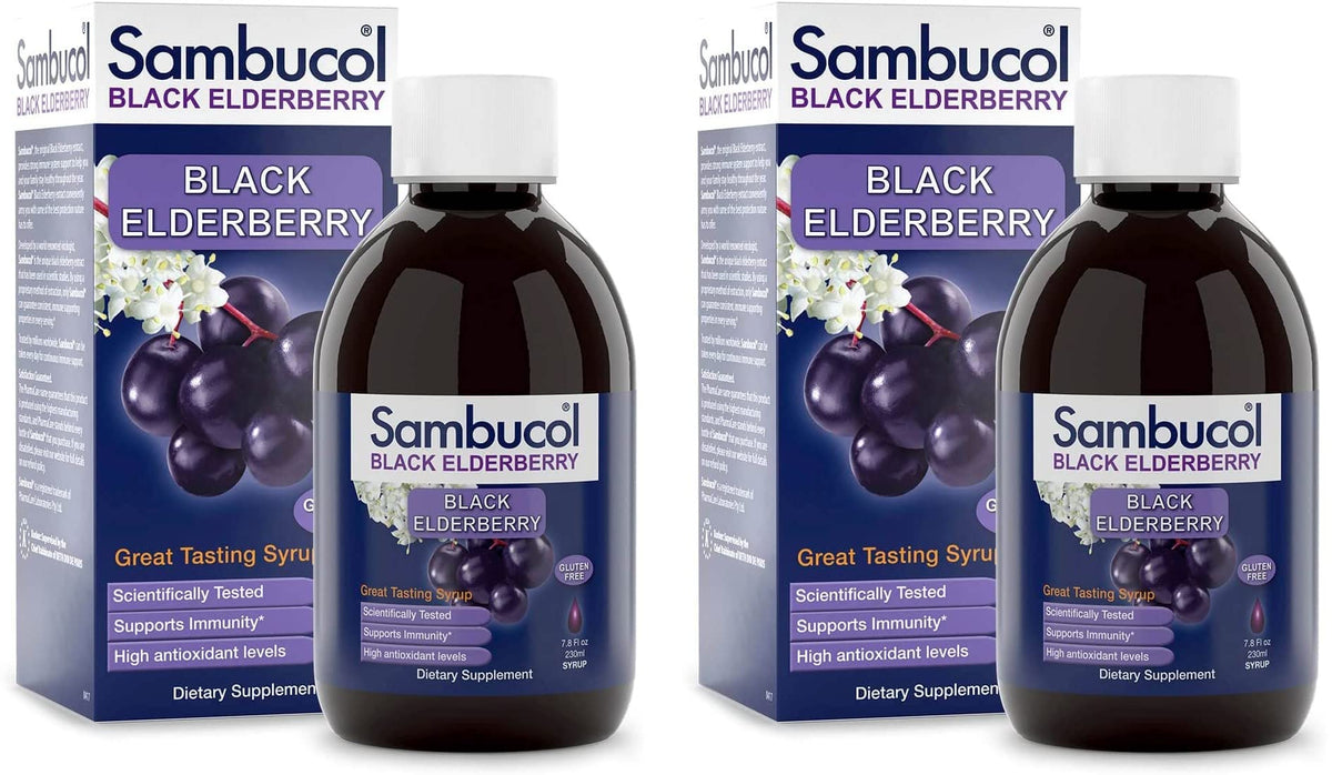 Sambucol Black Elderberry Syrup Immune Support - 7.8 Fl Oz (Pack of 2)