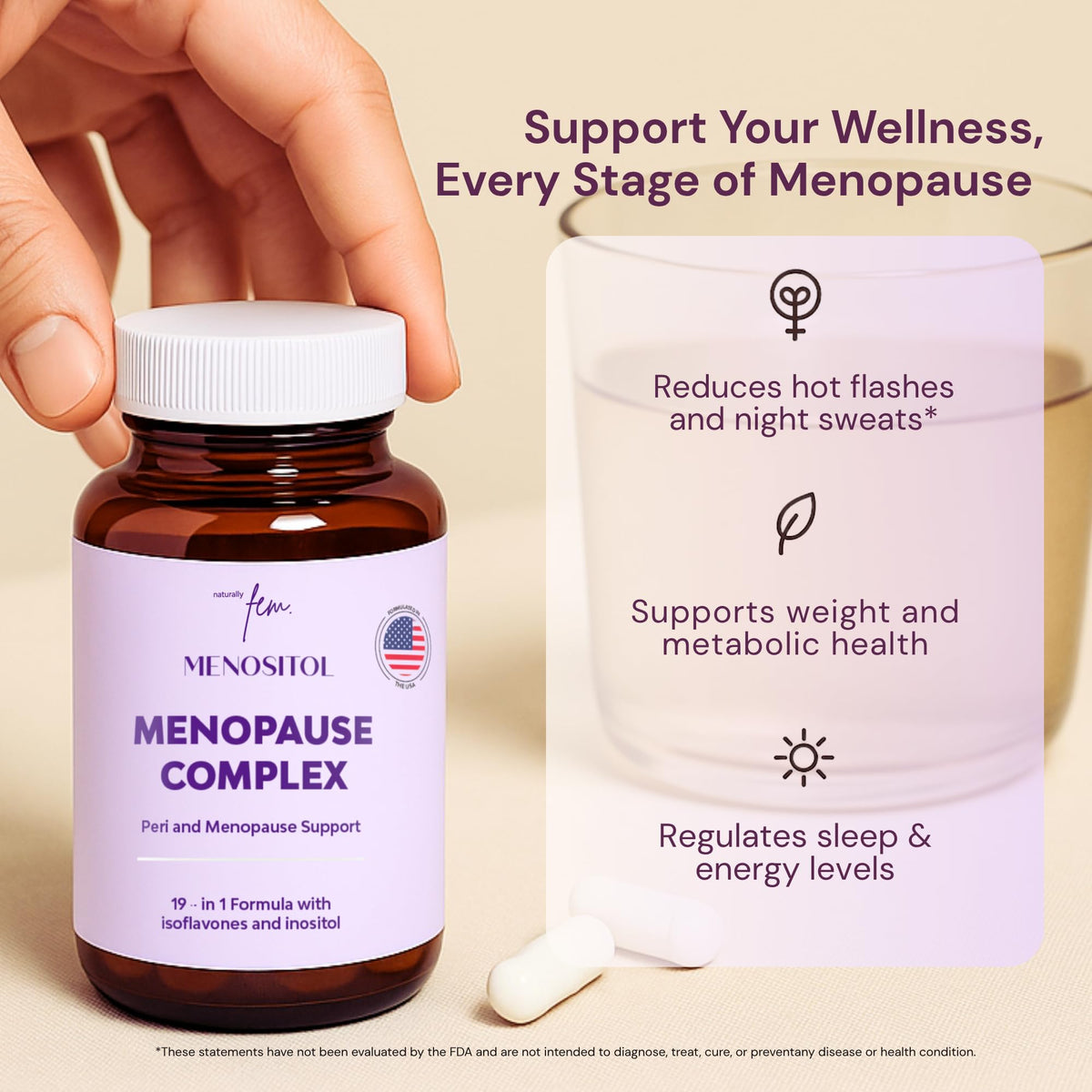 QSTA Inositol FEM Menositol 19-in-1 Menopause Support - 60 Capsules - image 2