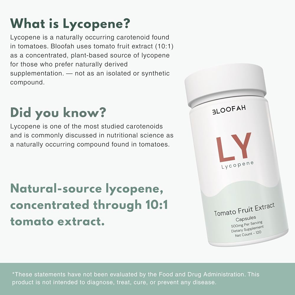 Bloofah Lycopene 500mg Tomato Extract Supplement - 120 Capsules - image 4