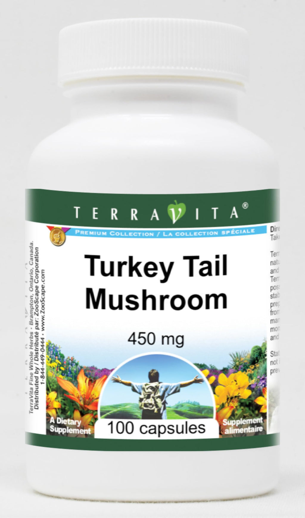 Terravita Turkey Tail Mushroom - 450 mg (100 Capsules, ZIN: 521827)