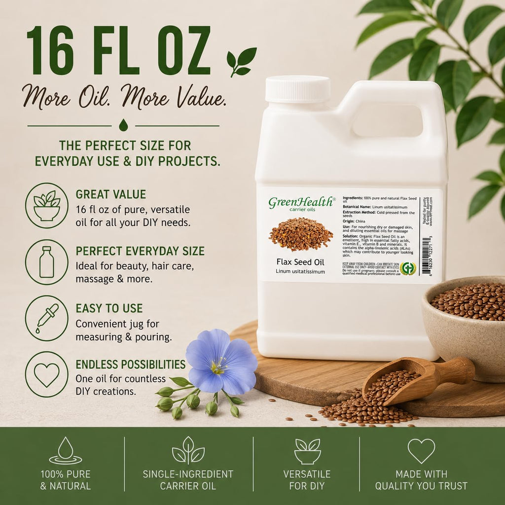 GreenHealth Flax Seed Carrier Oil - 16 fl oz - image 8