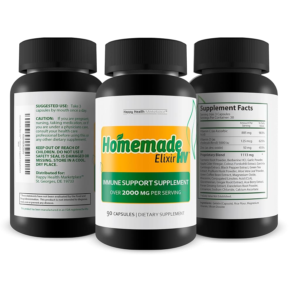 Happy Health Marketplace Homemade Elixir HV Immune Support - 90 Capsules - image 4