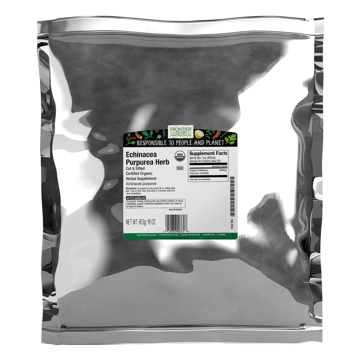 Frontier Co-op Echinacea Purpurea Root Cut and Sifted Organic - 1 lb