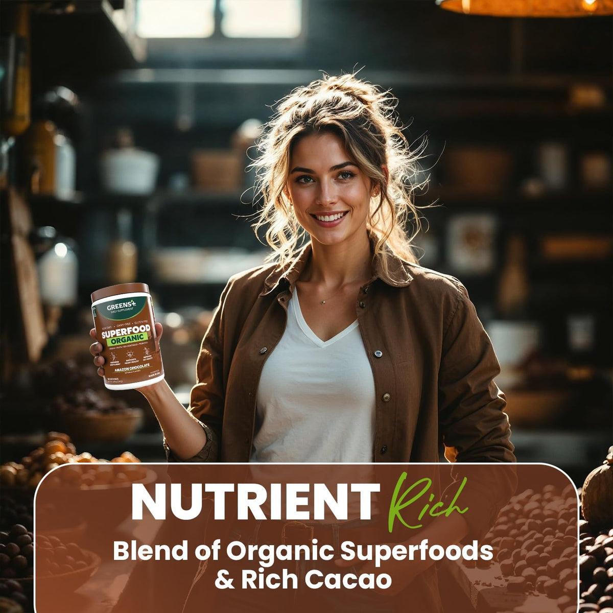 Greens+ Organic Superfood Energy Powder Chocolate Mint - 240g - image 3