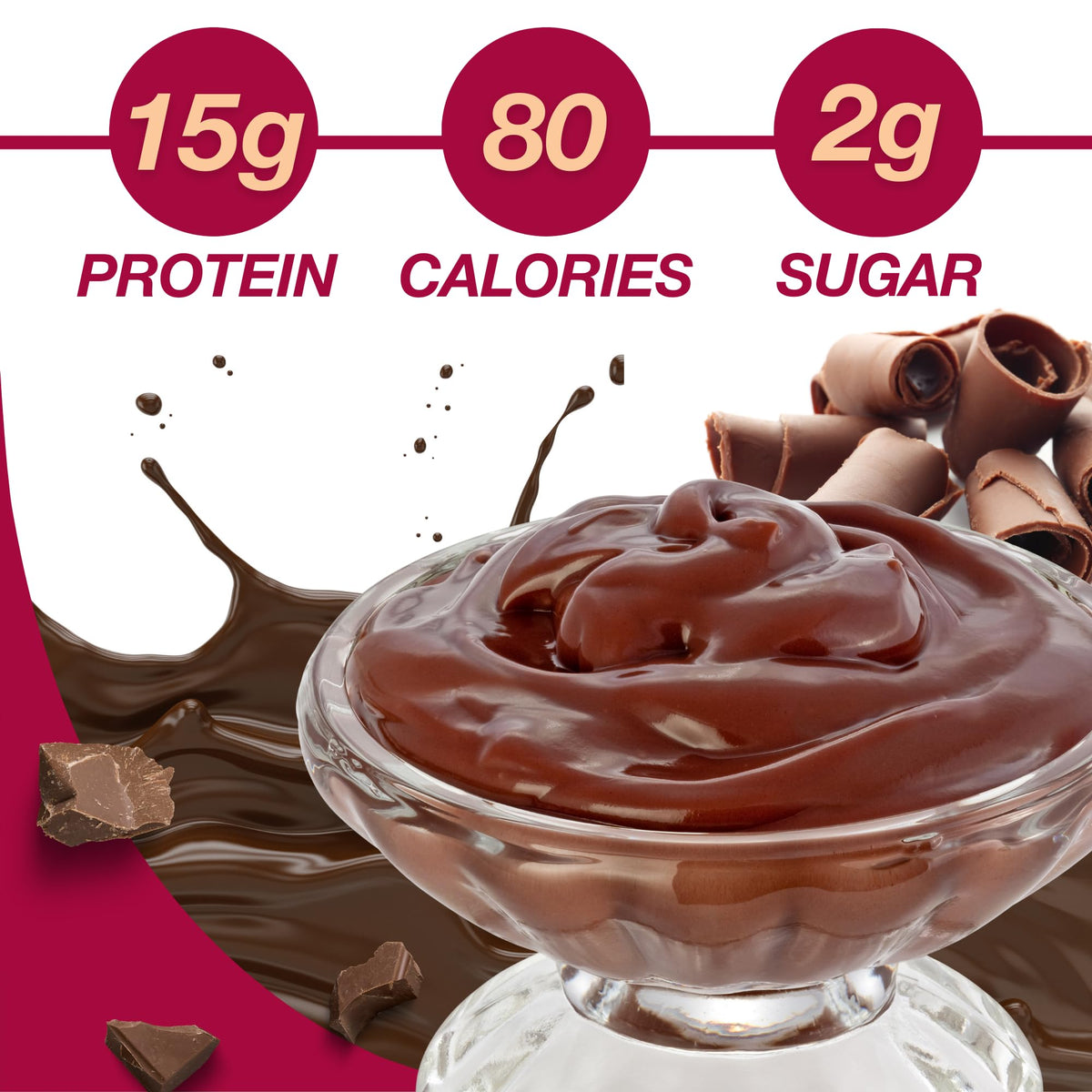 ProtiDIET Protein Pudding Mix Low Carb Chocolate - 7 Sachets - image 2