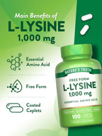 Nature's Truth L-Lysine 1000mg Essential Amino Acid - 100 Caplets - image 5