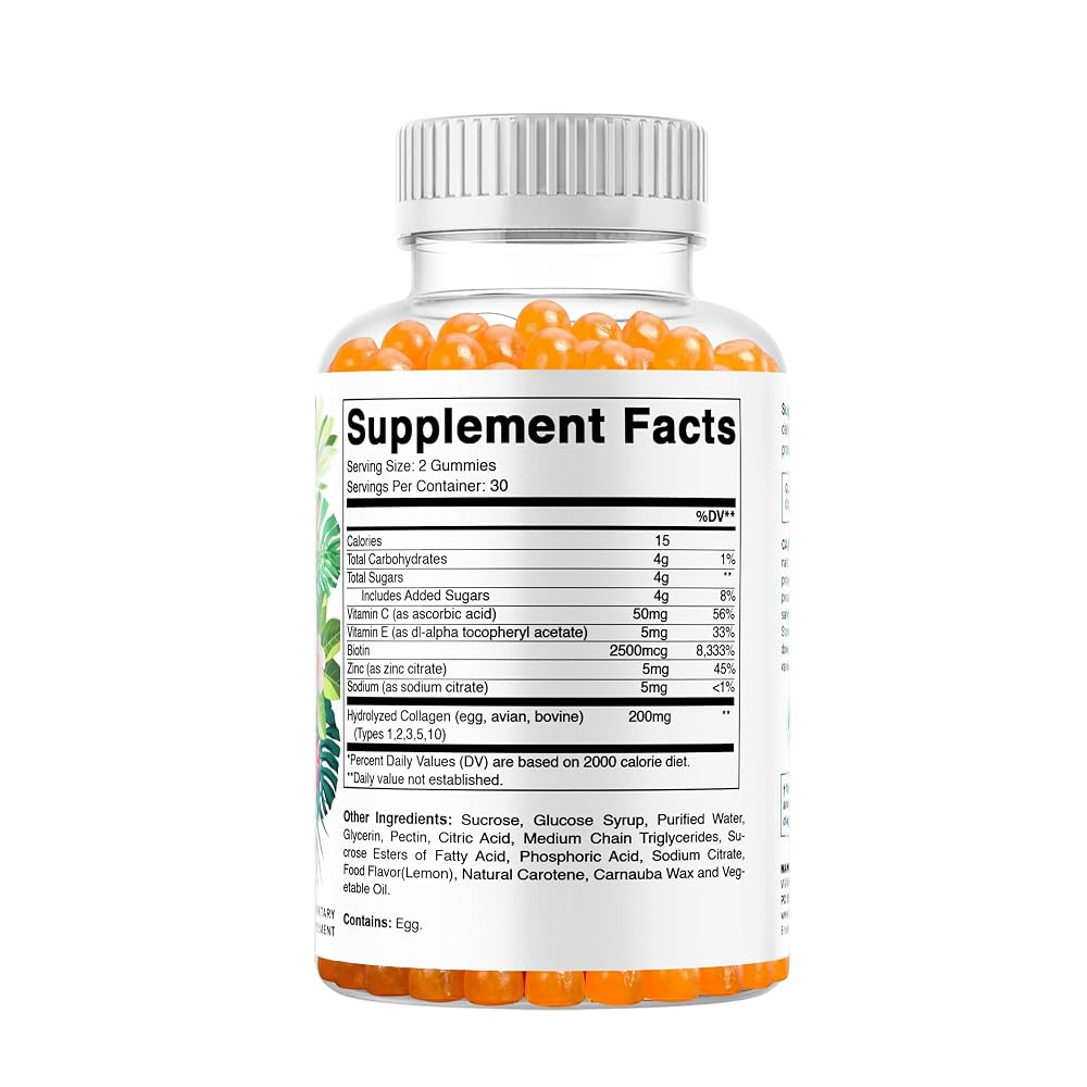 Vitamatic Hydrolyzed Collagen Gummies with Biotin & Zinc - 60 Gummies - image 8