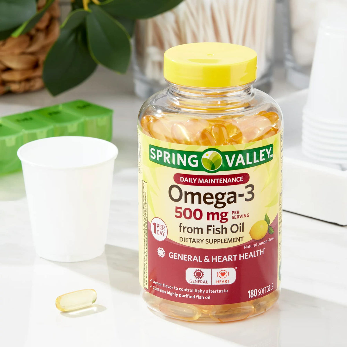 LUAL Spring Valley Omega-3 500 mg Fish Oil - 180 Softgels - image 4