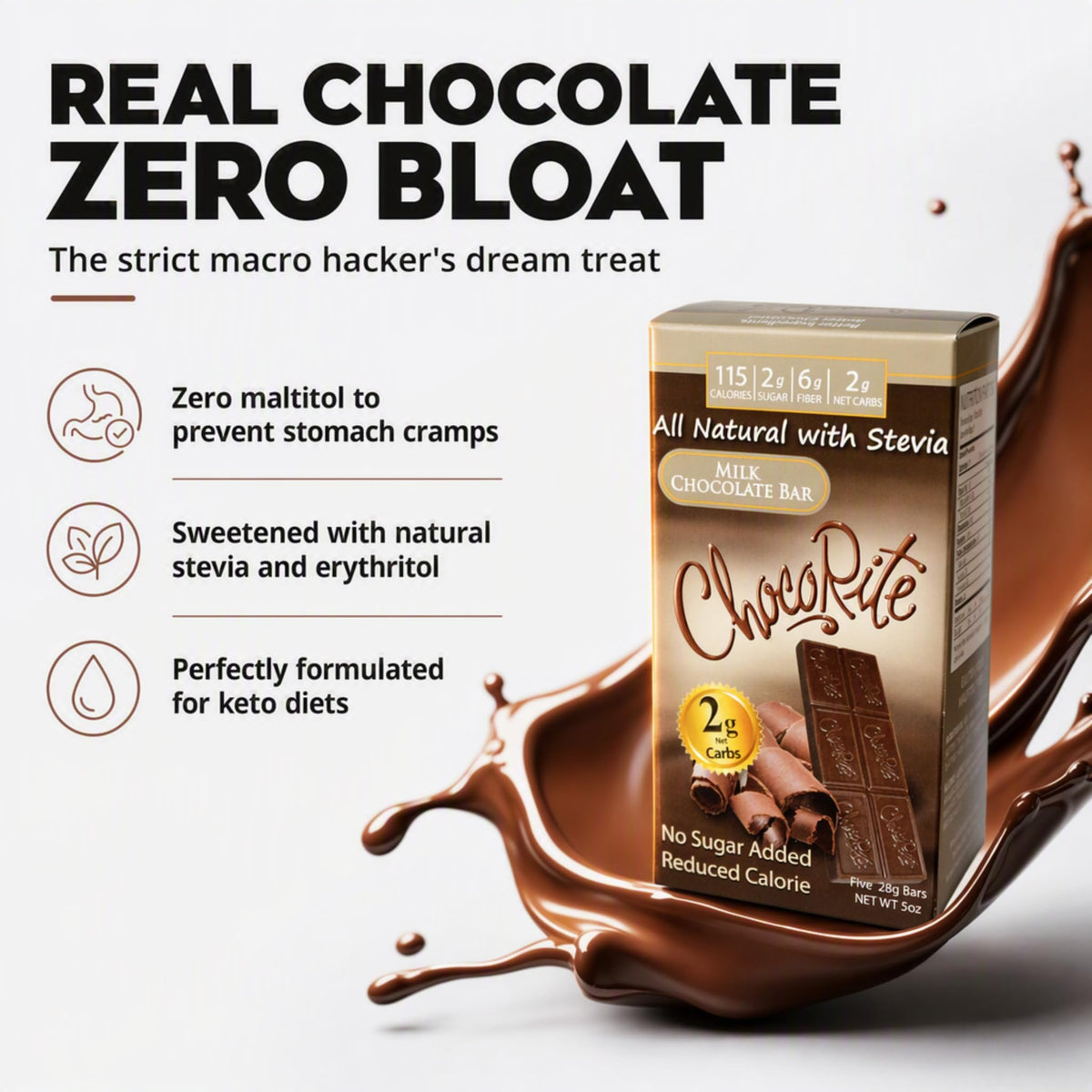 ChocoRite Sugar-Free Milk Chocolate Bar - 5 Ounce - image 3