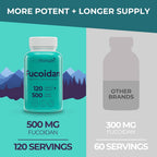 LongLifeNutri Fucoidan 500mg Brown Seaweed Extract - 120 Vegetarian Capsules - image 3