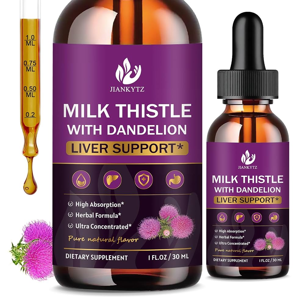 JIANKYTZ Milk Thistle Supplement for Liver Cleanse Detox & Repair