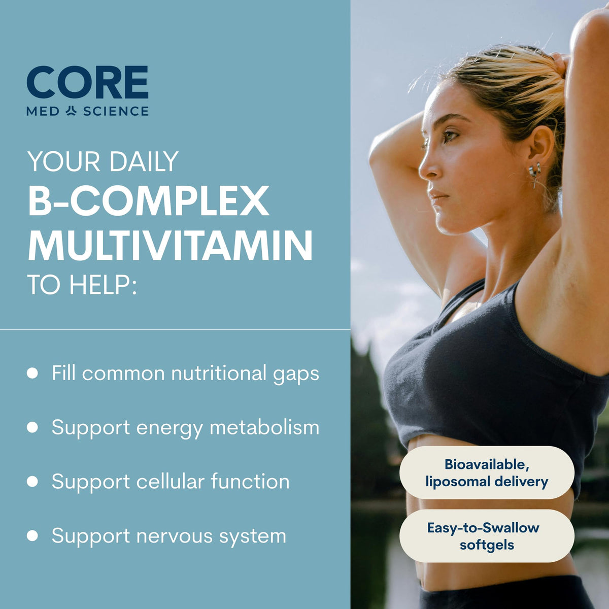 Core Med Science Liposomal B-Complex Multivitamin - 90 Softgels - image 2